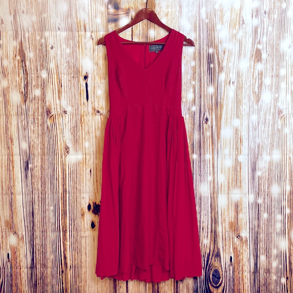 Anthropologie | Sunday in BrooklynnRed Maxi Pleated Dress 4
